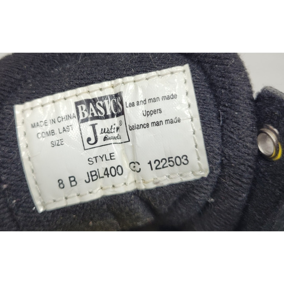 Justin Boots Womens 8B Black Leather Western Lace Up Tassel Rodeo Bootie JBL400 - Picture 11 of 12